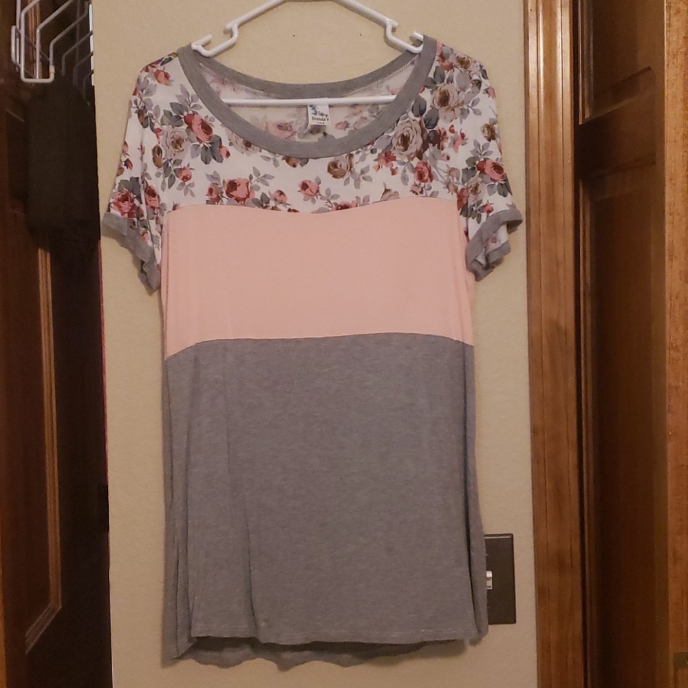 Floral Color Block Tee